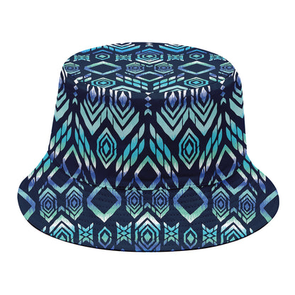 Blue Native Aztec Tribal Pattern Print Bucket Hat