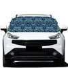 Blue Native Aztec Tribal Pattern Print Car Windshield Snow Cover