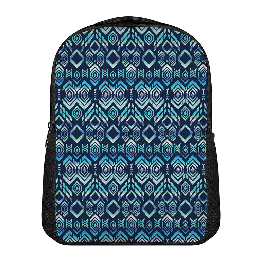 Blue Native Aztec Tribal Pattern Print Casual Backpack