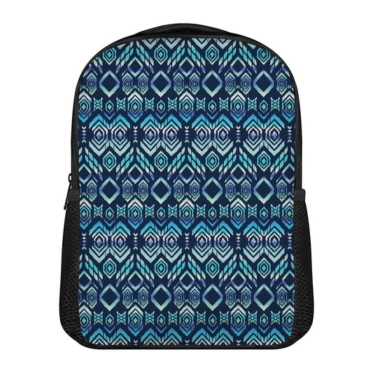 Blue Native Aztec Tribal Pattern Print Casual Backpack