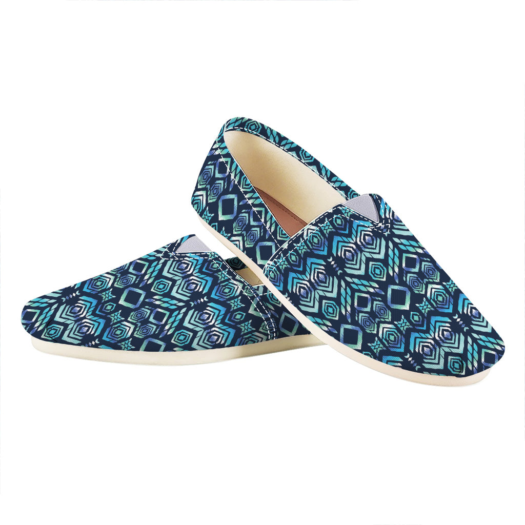 Blue Native Aztec Tribal Pattern Print Casual Shoes