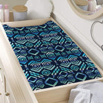 Blue Native Aztec Tribal Pattern Print Changing Pad Cover