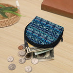 Blue Native Aztec Tribal Pattern Print Coin Purse