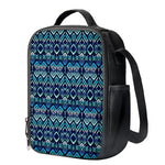 Blue Native Aztec Tribal Pattern Print Crossbody Lunch Bag