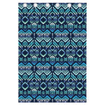 Blue Native Aztec Tribal Pattern Print Curtain