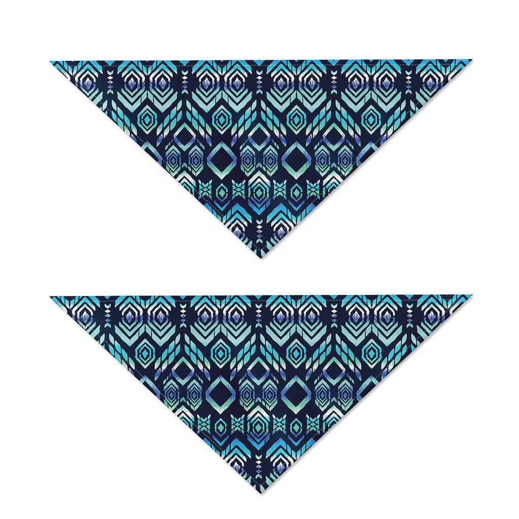Blue Native Aztec Tribal Pattern Print Dog Bandana
