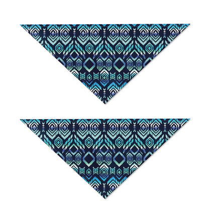 Blue Native Aztec Tribal Pattern Print Dog Bandana