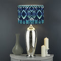 Blue Native Aztec Tribal Pattern Print Drum Lamp Shade