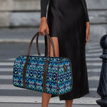 Blue Native Aztec Tribal Pattern Print Duffle Bag