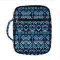 Blue Native Aztec Tribal Pattern Print Front Pocket Bible Bag