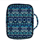 Blue Native Aztec Tribal Pattern Print Front Pocket Bible Bag