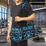 Blue Native Aztec Tribal Pattern Print Gym Bag