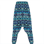 Blue Native Aztec Tribal Pattern Print Hammer Pants