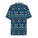 Blue Native Aztec Tribal Pattern Print Hawaiian Shirt