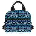 Blue Native Aztec Tribal Pattern Print Insulated Lunch Bag