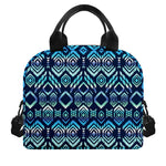 Blue Native Aztec Tribal Pattern Print Insulated Lunch Bag