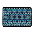 Blue Native Aztec Tribal Pattern Print Kitchen Mat