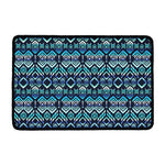 Blue Native Aztec Tribal Pattern Print Kitchen Mat