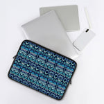 Blue Native Aztec Tribal Pattern Print Laptop Sleeve