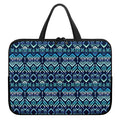 Blue Native Aztec Tribal Pattern Print Laptop Sleeve With Handle
