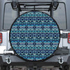 Blue Native Aztec Tribal Pattern Print Leather Spare Tire Cover