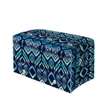 Blue Native Aztec Tribal Pattern Print Leather Tissue Box Cover