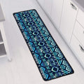 Blue Native Aztec Tribal Pattern Print Long Kitchen Mat