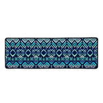 Blue Native Aztec Tribal Pattern Print Long Kitchen Mat