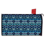 Blue Native Aztec Tribal Pattern Print Mailbox Cover