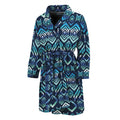 Blue Native Aztec Tribal Pattern Print Men's Bathrobe