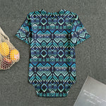 Blue Native Aztec Tribal Pattern Print Men's Bodysuit
