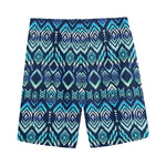 Blue Native Aztec Tribal Pattern Print Men's Sports Shorts