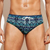 Blue Native Aztec Tribal Pattern Print Men's Swim Briefs