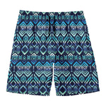 Blue Native Aztec Tribal Pattern Print Men's Swim Trunks
