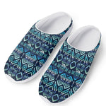 Blue Native Aztec Tribal Pattern Print Mesh Casual Shoes