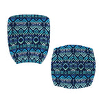 Blue Native Aztec Tribal Pattern Print Office Chair Cover