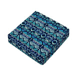 Blue Native Aztec Tribal Pattern Print Outdoor Seat Cushion Cover