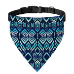 Blue Native Aztec Tribal Pattern Print Over The Collar Dog Bandana