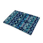 Blue Native Aztec Tribal Pattern Print Pet Cooling Mat Cover