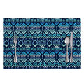 Blue Native Aztec Tribal Pattern Print Placemat