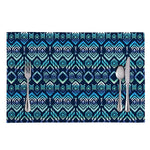 Blue Native Aztec Tribal Pattern Print Placemat