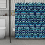 Blue Native Aztec Tribal Pattern Print Polyester Shower Curtain