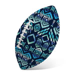 Blue Native Aztec Tribal Pattern Print Rugby Ball