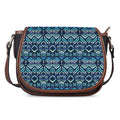 Blue Native Aztec Tribal Pattern Print Saddle Bag