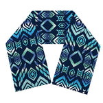 Blue Native Aztec Tribal Pattern Print Scarf