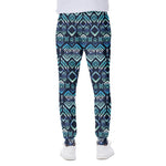 Blue Native Aztec Tribal Pattern Print Scuba Joggers