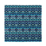 Blue Native Aztec Tribal Pattern Print Silk Bandana