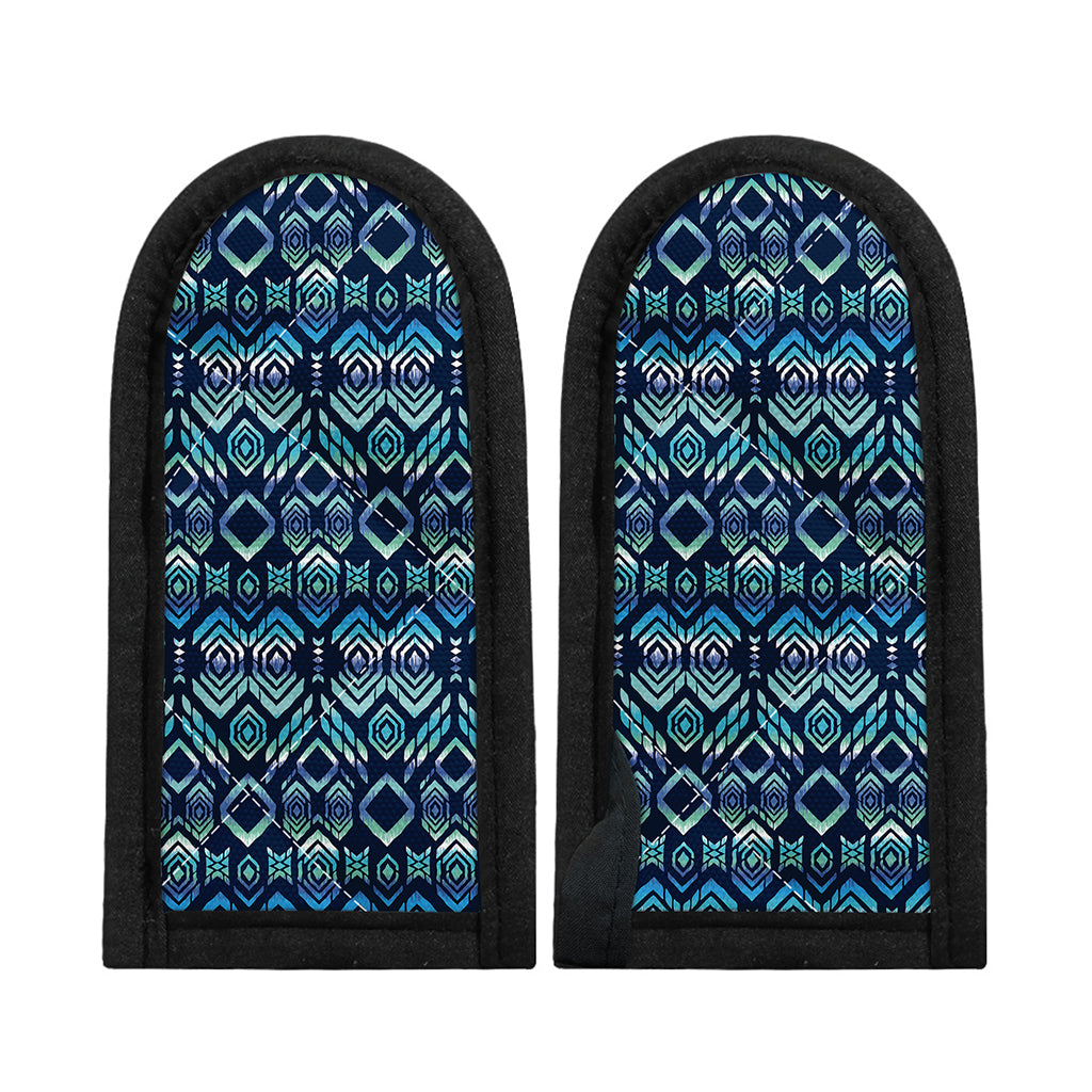 Blue Native Aztec Tribal Pattern Print Skillet Handle Cover