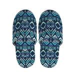 Blue Native Aztec Tribal Pattern Print Slippers