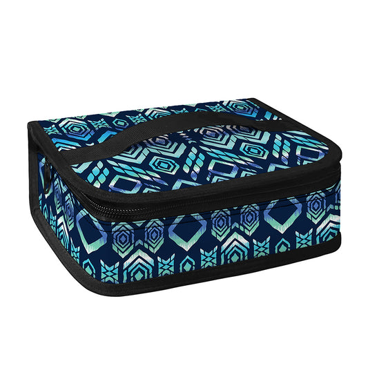 Blue Native Aztec Tribal Pattern Print Small Lunch Bag